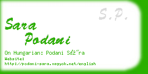 sara podani business card